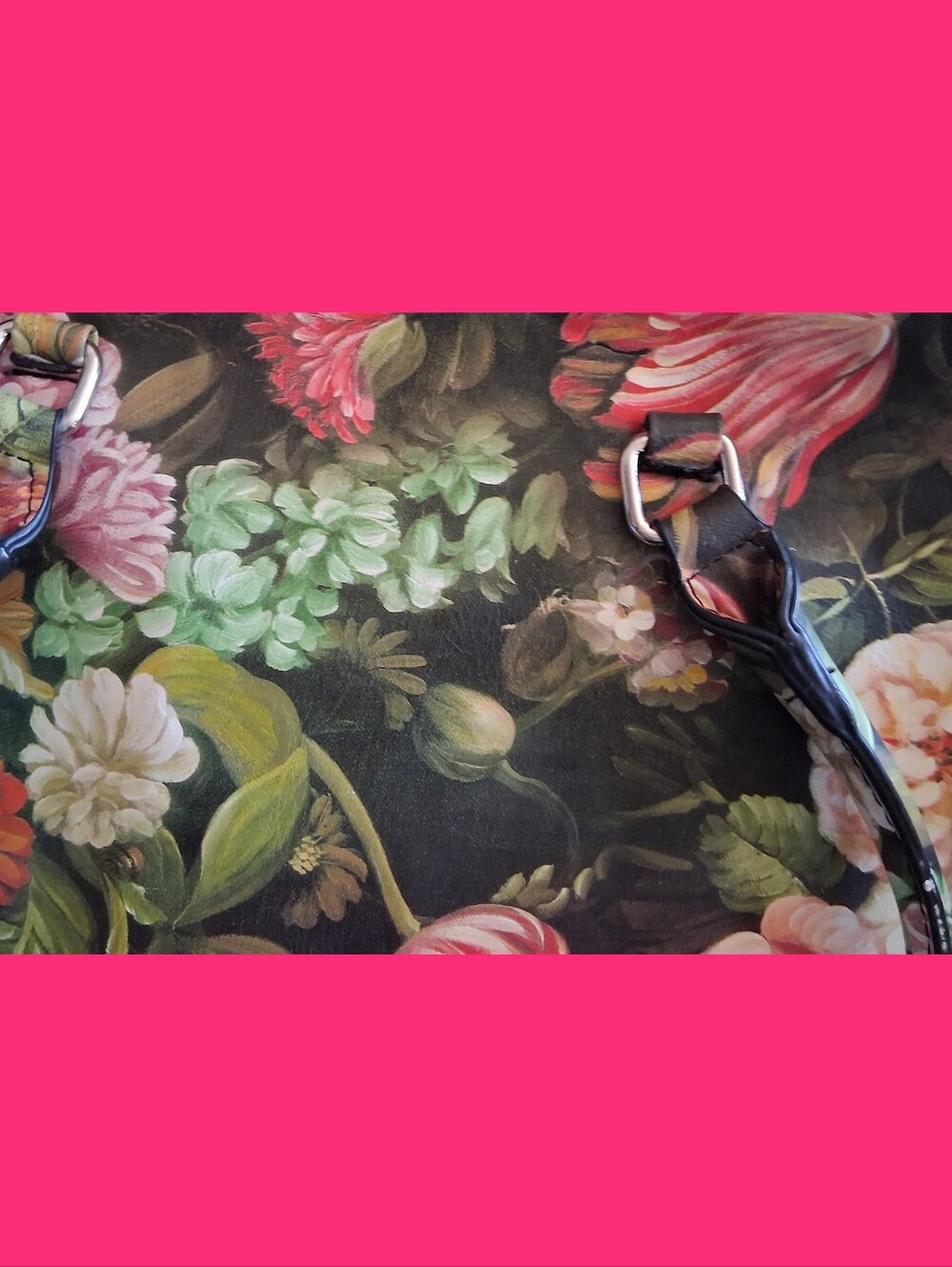 Floral Tote Handbag - Black Multi - Picture 4 of 7